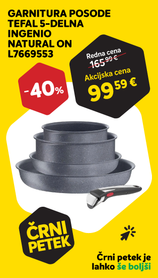 črni petek - GARNITURA / SET POSODE TEFAL 5-DELNA INGENIO NATURAL ON L7669553 - 40%