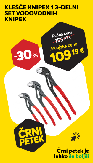 ČRNI PETEK - KLEŠČE KNIPEX 1 3-DELNI SET VODOVODNIH KNIPEX -30%