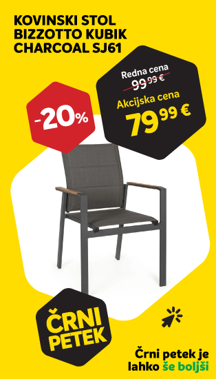 Črni petek - KOVINSKI STOL BIZZOTTO KUBIK CHARCOAL SJ61 -20%