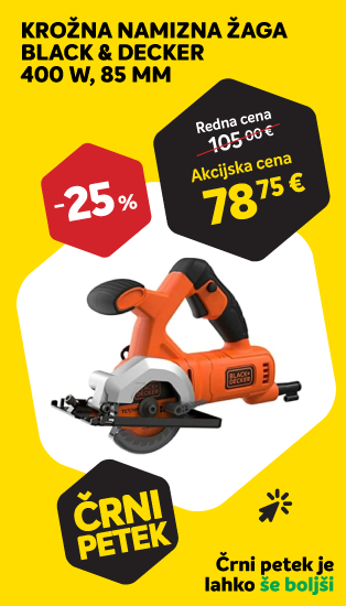 Črni petek  -  KROŽNA NAMIZNA ŽAGA BLACK & DECKER 400 W, 85 MM - 25%