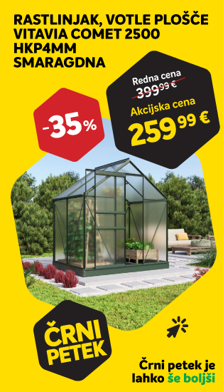 ČRNI PETEK - RASTLINJAK, VOTLE PLOŠČE VITAVIA COMET 2500 HKP4MM SMARAGDNA -35%