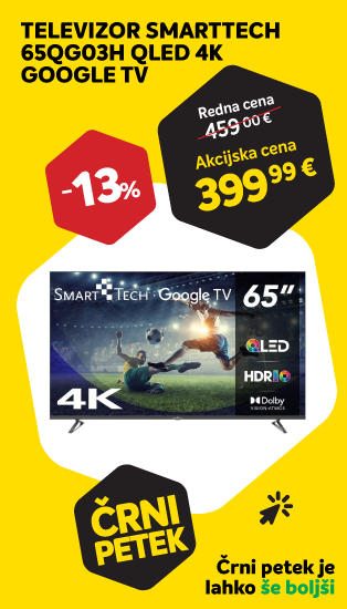 ČRNI PETEK - TELEVIZOR SMARTTECH 65QG03H QLED 4K GOOGLE TV - 13%