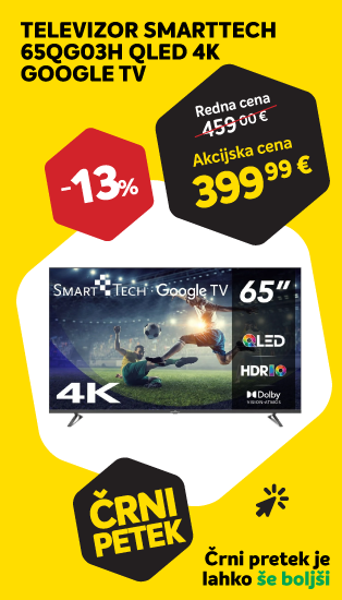 ČRNI PETEK - TELEVIZOR SMARTTECH 65QG03H QLED 4K GOOGLE TV - 13%