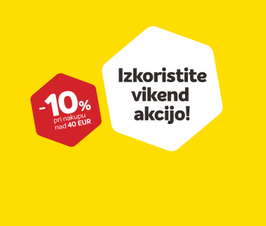 <br>Izkoristi akcijo <br>10 % pri nakupu<br> nad 40 €