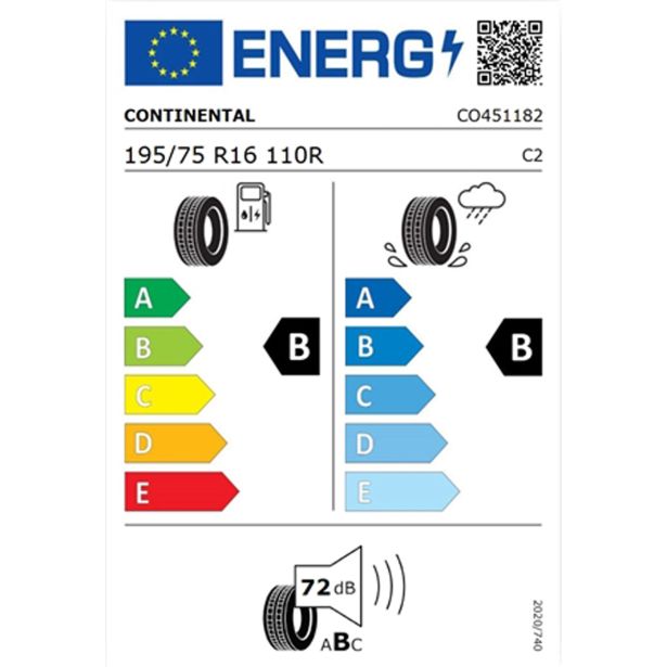 LETNA GUMA CONTINENTAL 195/75R16C 110R CONTIVANCONTACT 100