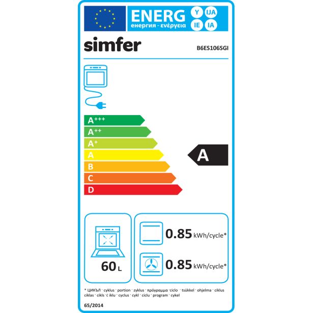 VGRADNA PEČICA SIMFER B6ES106SGI