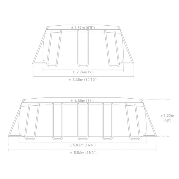 BAZEN S KOVINSKO KONSTRU. INTEX PRISM FRAME 503X274 CM 122 CM VIŠINE