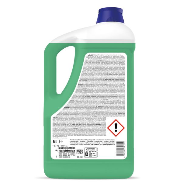 Detergent-ročno Pomivanje Sanitec Piatti Limone Verde 5 Kg, Ph 7, Sanitec 