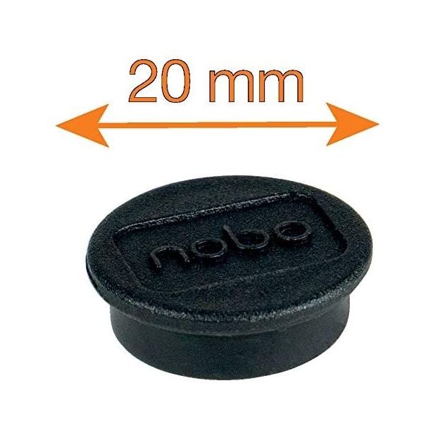 DODATEK ZA MAGNETNO TABLO NOBO MAGNETKI 20 MM ČRNI 1/8 1901440