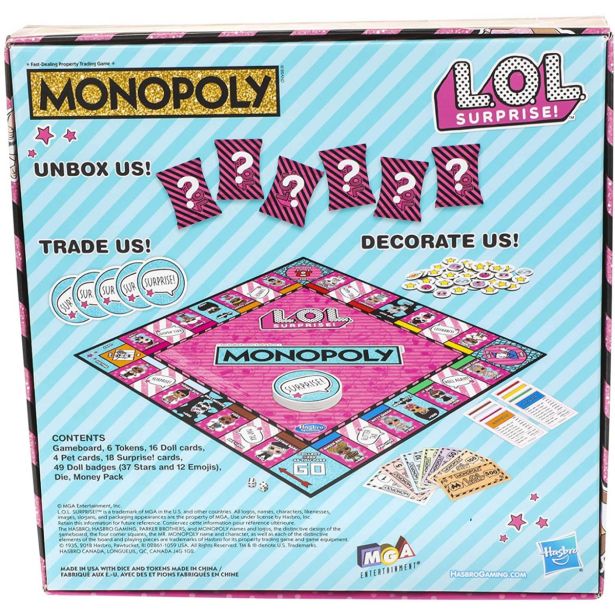 DRUŽABNE IN MISELNE IGRE HASBRO MONOPOLY L.O.L. SURPRISE