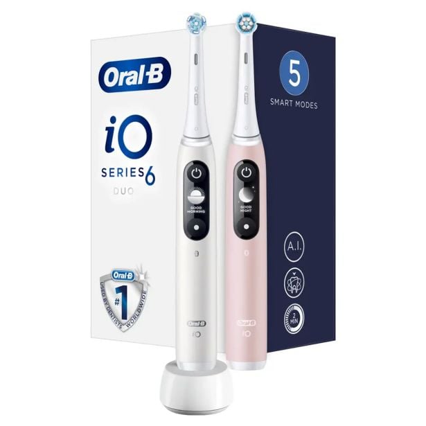 ELEKTRIČNA ZOBNA ŠČETKA ORALB IO6 DUO BELA/ROZA