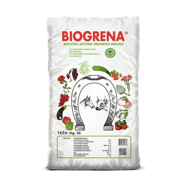 GNOJILO ZA PRIDELAVO PLANTELLA BIOGRENA SUPER 25 KG