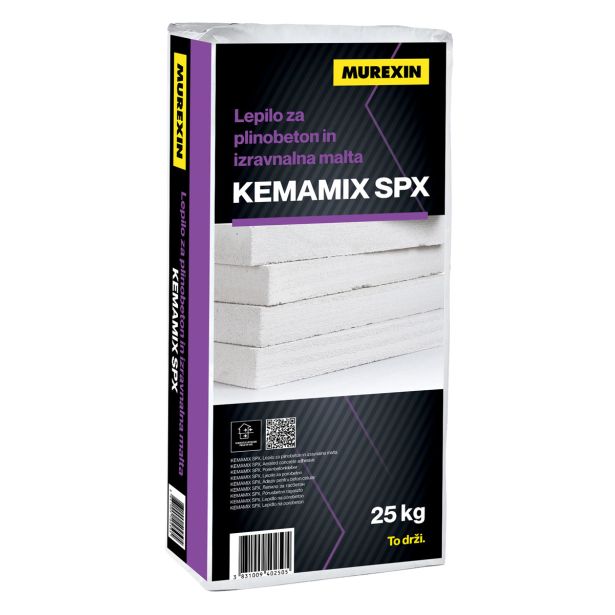 GRADBENO LEPILO MUREXIN KEMAMIX SPX SIVA 25KG - LEPILO ZA PLINOBETON