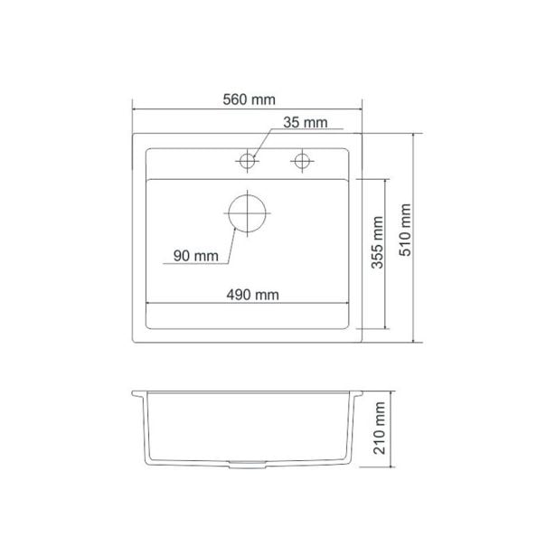 GRANITAL POMIVALNO KORITO SINK SOLUTION MILANO BEŽ SET Z ARMATURO