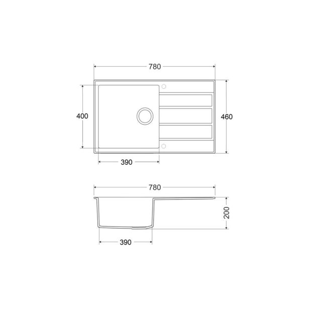 GRANITAL POMIVALNO KORITO SINK SOLUTION ROMA ČRN SET Z ARMATURO