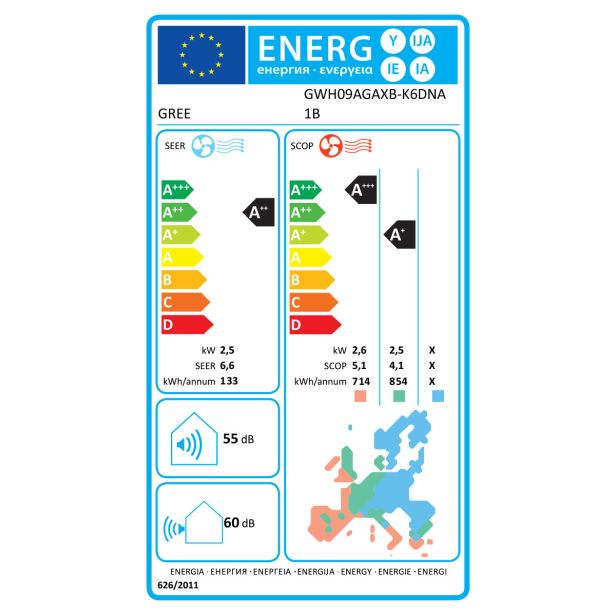 GREE SPLIT KLIMATSKA NAPRAVA PULAR ECO 2,5KW A++/A+  NOTRANJA+ZUNAJNA ENOTA