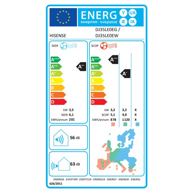 HISENSE KLIMATSKA NAPRAVA NEW COMFORT DJ35LE0EG-E-DJ35LE0EW 3,5 KW