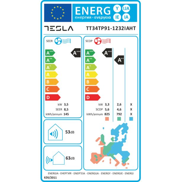 KLIMATSKA NAPRAVA TESLA TT34TP91-1232IHWT - NORDIC KLIMA