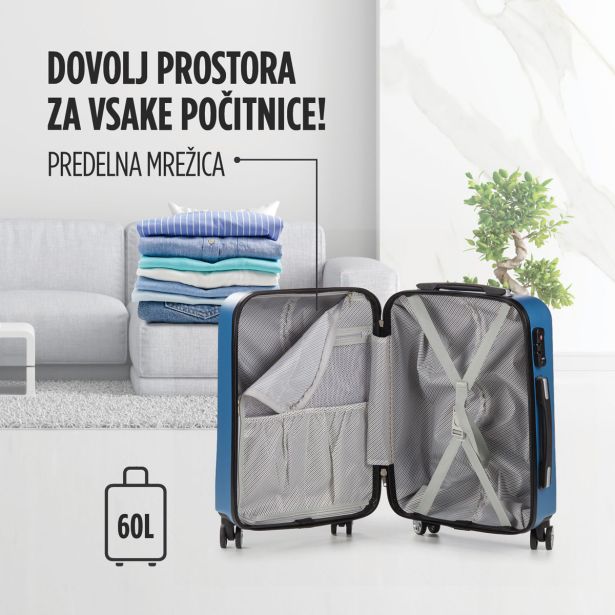 KOVČEK SCANDINAVIA CARBON SERIES 60L MODER