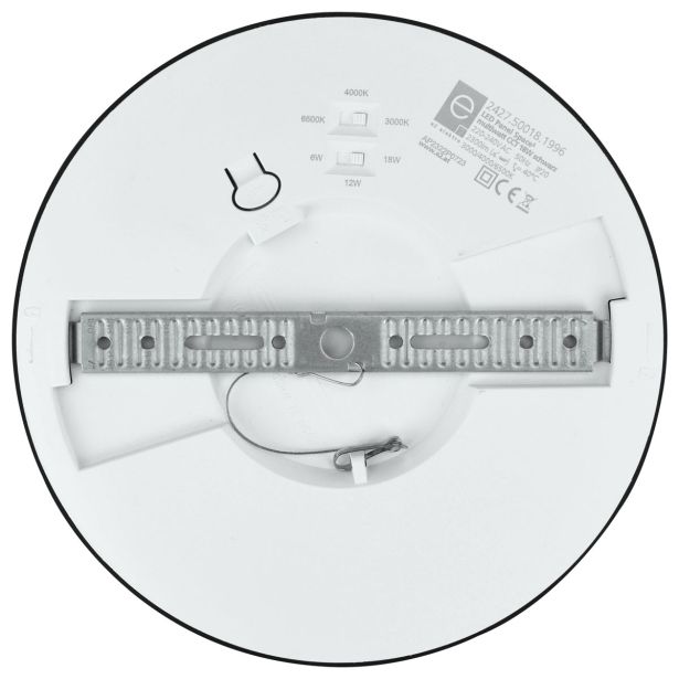 LED PANEL E2 18W CCT MULTIWATT OKROGLI ČRN NADG./VGRAD.