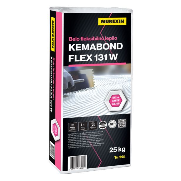 LEPILO ZA PLOŠČICE MUREXIN KEMABOND FLEX 131 W - BEL 25KG C2TE