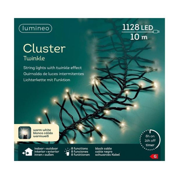 LUČKE LUMINEO CLUSTER 1128L, TOP BEL Č 1050 CM, 8 FUNK., UTRIP.