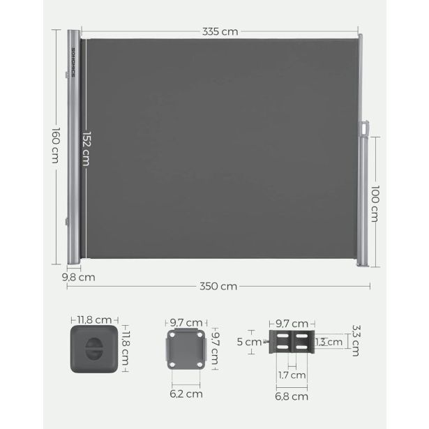 MARKIZA, TENDA SONGMICS GSA165G02 160X350