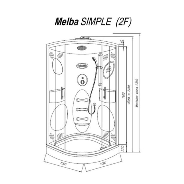 MASAŽNA KABINA KOLPA SAN MELBA 100 SIMPLE/KOMPLET