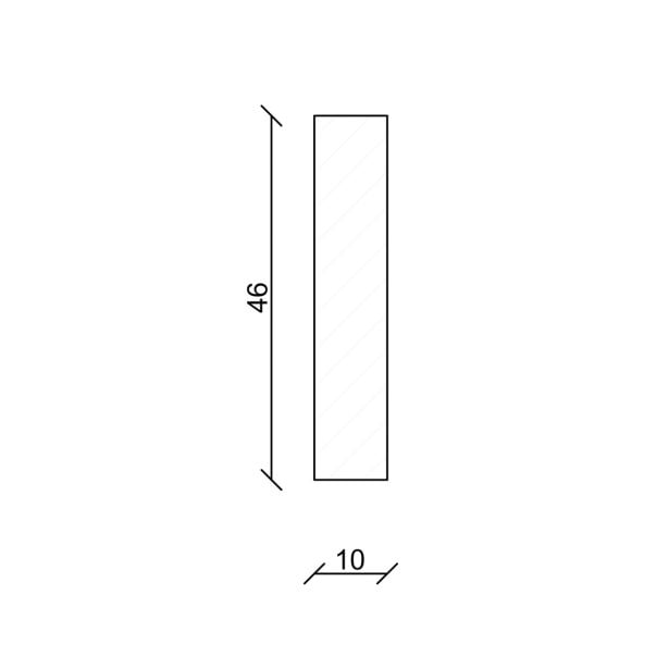 MASIVNA PLOŠČATA LETEV FN SMREKA/BOR BELO LAKIRAN 10X46X2400 MM