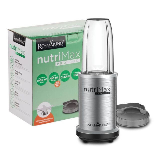 MEŠALNIK BLENDER ROSMARINO NUTRI MAX PRO 1000 SREBRN