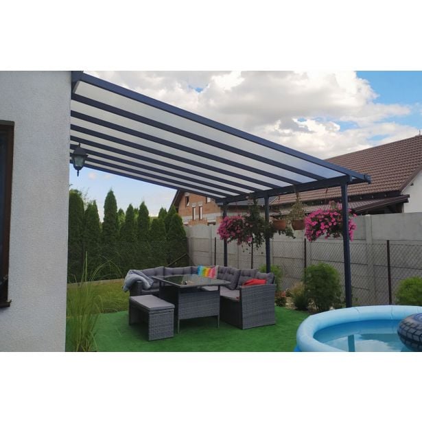 NADSTREŠEK ZA TERASO PALRAM FERIA PATIO COVER 4X4.25M SIVA/TRANSPARENT