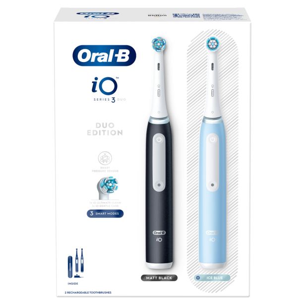 ELEKTRIČNA ZOBNA ŠČETKA ORALB IO3 DUO ČRNA/MODRA