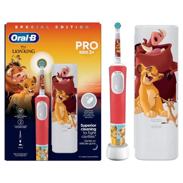 ELEKTRIČNA ZOBNA ŠČETKA ORALB KIDS 3+ LION KING