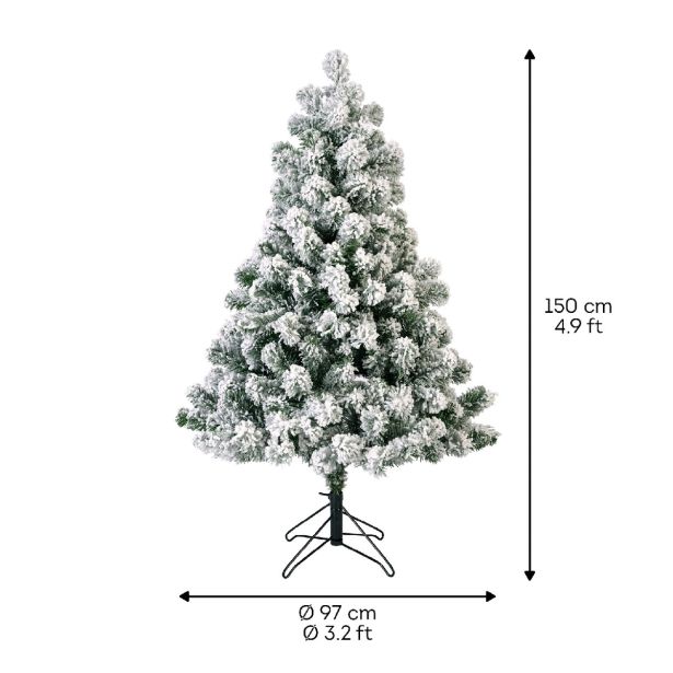 NOVOLETNA JELKA EVERLANDS 150 CM ZASNEŽENA IMPERIAL PINE