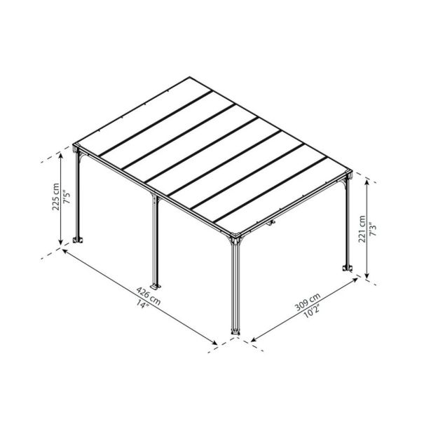 PAVILJON PALRAM MILANO 4300 SIV/BRONZ +SET MREŽ ZA PAVILJON