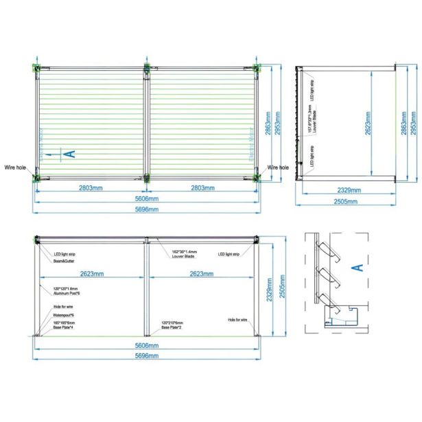 PERGOLA MS VISCOM BIOKLIMATSKA MOTORIZIRANA 560 X 286 CM