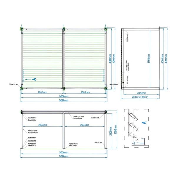 PERGOLA MS VISCOM BIOKLIMATSKA MOTORIZIRANA 560 X 400 CM