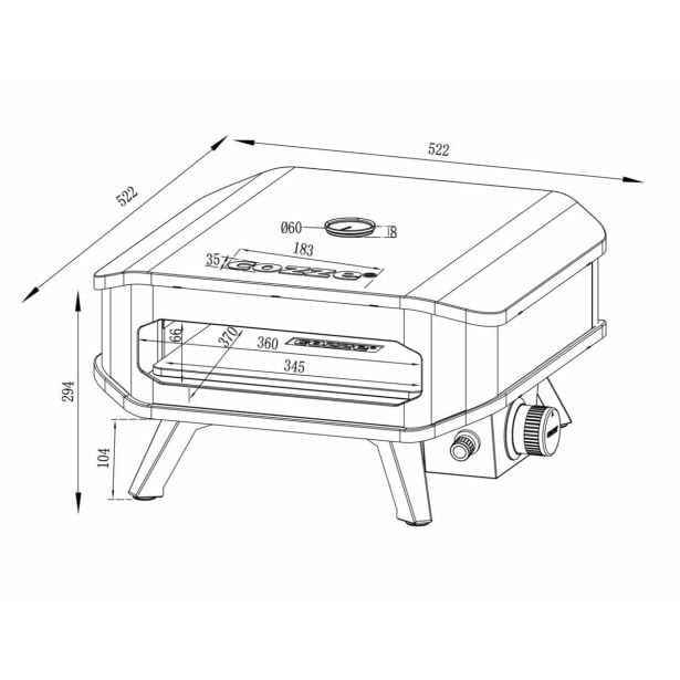 PLINSKA PEČ ZA PICO COZZE 5KW 33 CM S TERMOMETROM