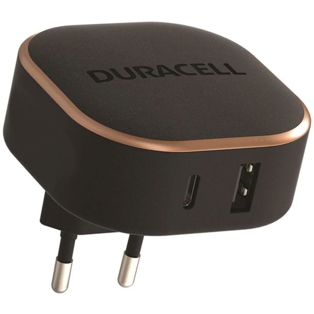 POLNILNIK ZA GSM DURACELL PD 30 W USB-A + USB-C PPS ČRN