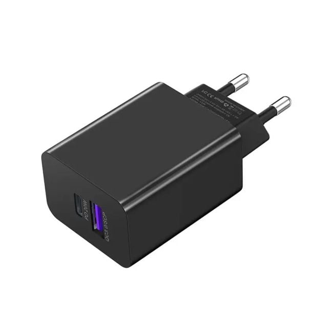 POLNILNIK ZA GSM EN-TRON HITRI OMREŽNI POLNILEC QC3.0+PD 20 W,USB-C ČRN