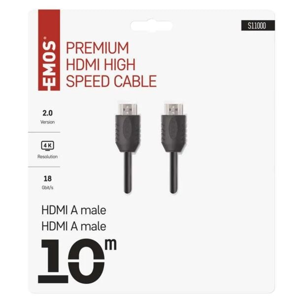 POVEZOVALNI KABEL EMOS HDMI 2.0 A/M-A/M 10M