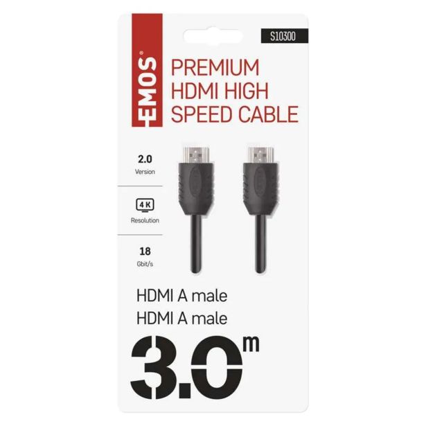 POVEZOVALNI KABEL EMOS HDMI 2.0 A/M-A/M 3M