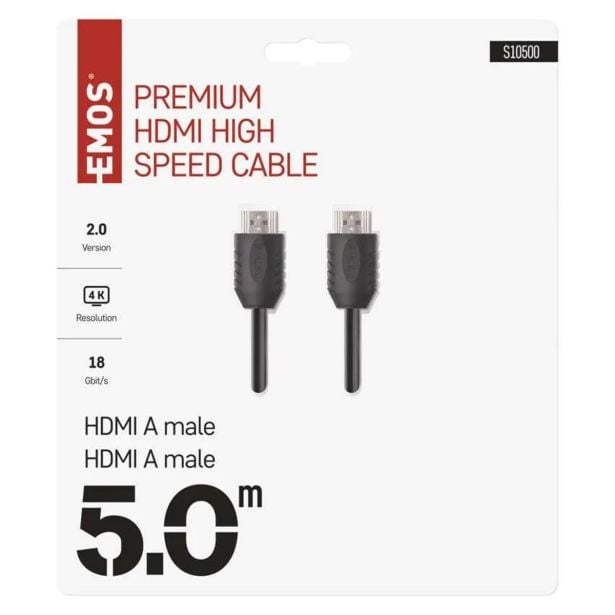 POVEZOVALNI KABEL EMOS HDMI 2.0 A/M-A/M 5M