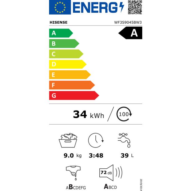 PRALNI STROJ HISENSE WF5S9045BW