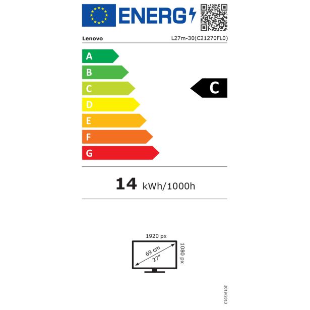 RAČUNALNIŠKI MONITOR LENOVO 27" LED LC D L27M-30 IPS 16:9 FHD HD