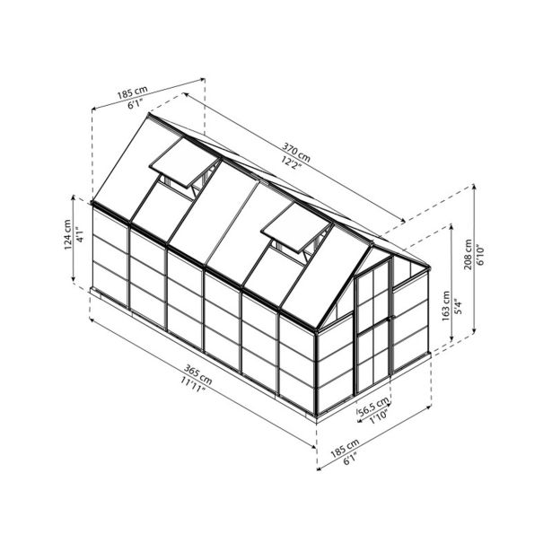 RASTLINJAK PALRAM - HYBRID 6X12, ALU