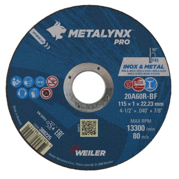 REZALNA PLOŠČA ZA RF METALYNX 115X1X22.23 MM 20A650R-BF 10+2 GRATIS