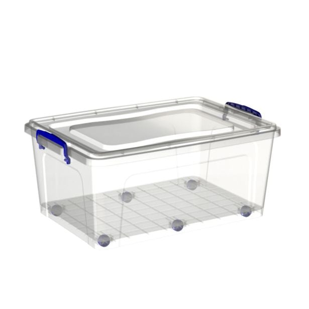 ŠKATLA/ZABOJ PRACTICMAX CLEAR BOX 30L ROLLER