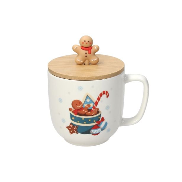 SKODELICA / LONČEK TOGNANA 390 ML NATALE CHEERY GINGERBREAD S POKROVOM