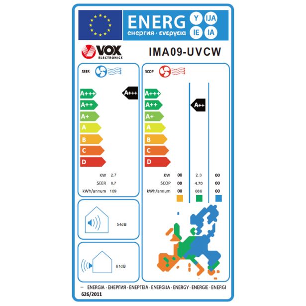 SPLIT ENOJNA INVERTER VOX ELECTRONICS IMA09-UVCW